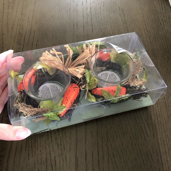 Pier 1 Imports Easter/Spring Decorative Tealight Carrot Wreath Ensemble Set NEW! - Picture 4 of 7
